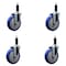 Service Caster 5'' Blue Poly Wheel Swivel 1'' Expanding Stem Caster Set, 4PK SCC-EX20S514-PPUB-BLUE-1-4 - alternate 1
